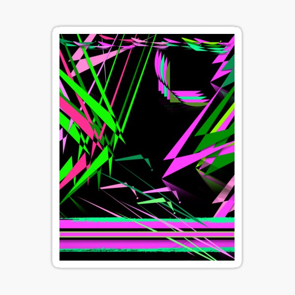 Shades of Pink & Green Mask, Fashions & Products Sticker