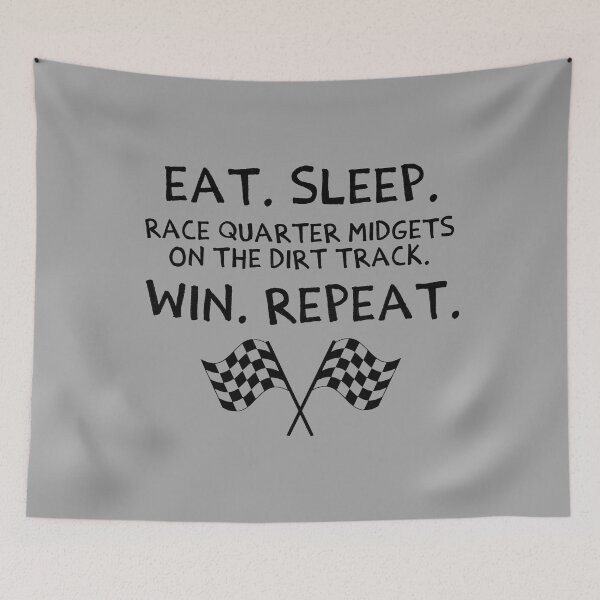 Item preview, Eat Sleep Race Quarter Midgets on the Dirt Track Win Repeat with Flags Funny Gift Apparel Perfect Gift Ideas designed and sold by GabiBlaze.