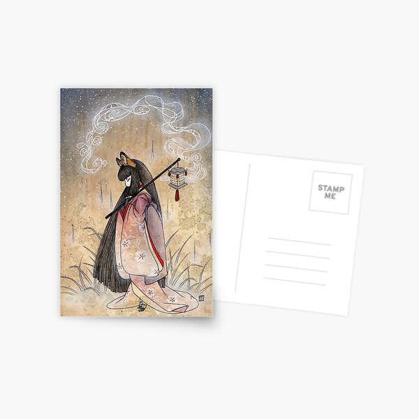 Bad Thoughts - Kitsune Fox Yokai Postcard