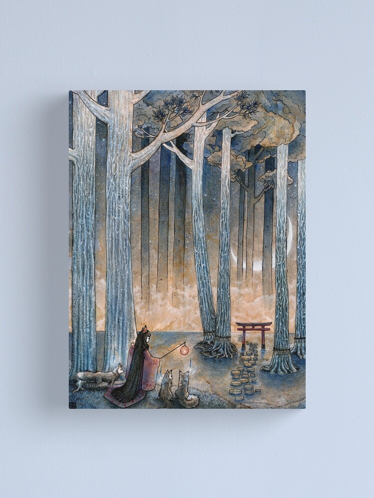 Thumbnail 1 of 3, Canvas Print, Path Towards the Moon Gate designed and sold by TeaKitsune.