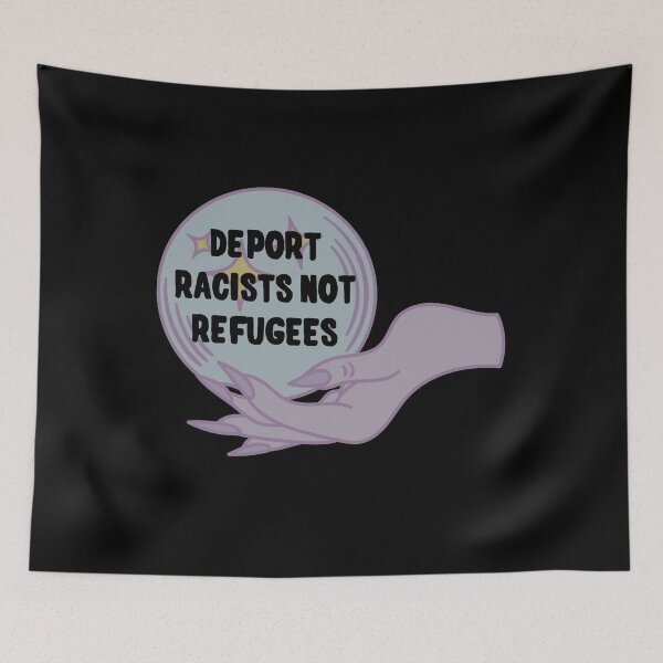 Item preview, Deport Racists Not Refugees_hand and crystal ball decal designed and sold by quinnhopp.