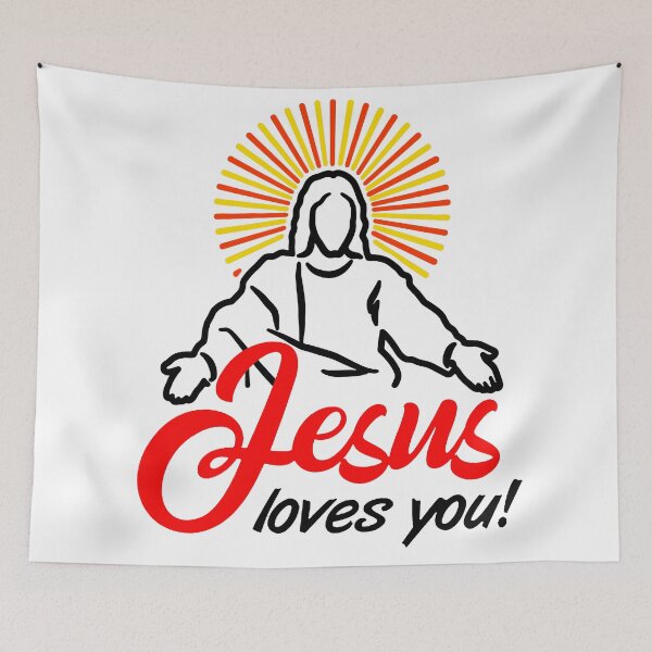 Item preview, Jesus loves you; designed and sold by StickerApe.