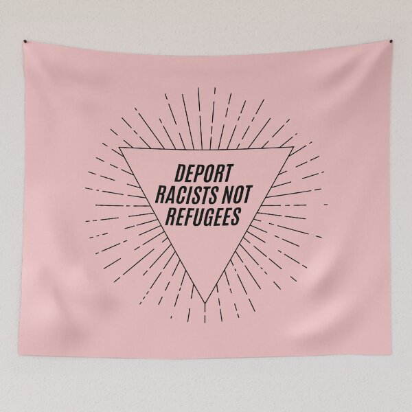Item preview, Deport Racists Not Refugees with triangle decal_black designed and sold by quinnhopp.