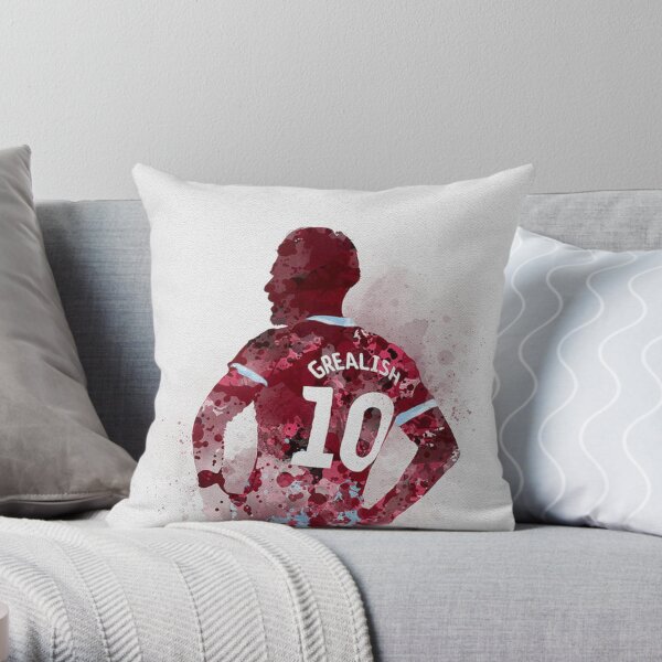Jack Grealish Watercolor Throw Pillow