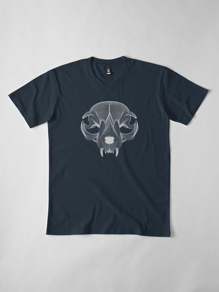 Alternate view of Silver Cat Skull Premium T-Shirt