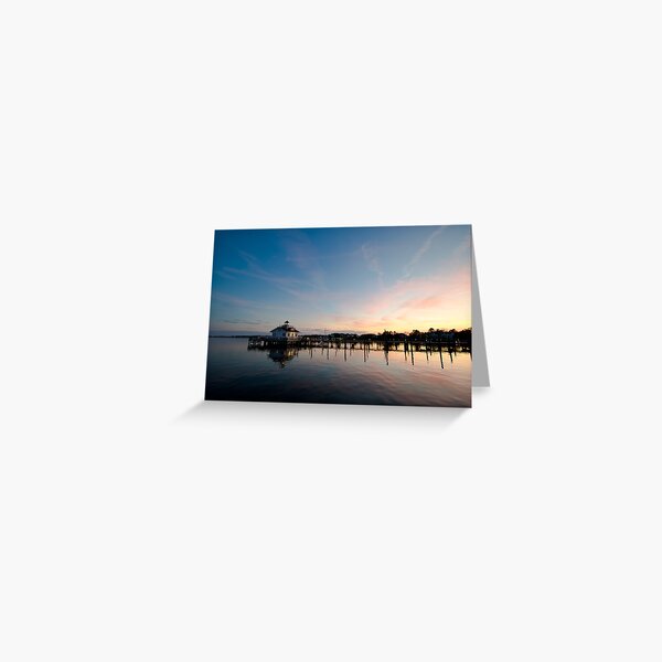 Roanoke Marshes Lighthouse At Dusk II Greeting Card
