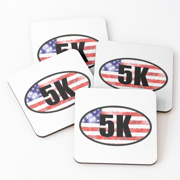 Item preview, 5K Sticker Oval Running American Flag Design Decal Car Window Bumper Sticker designed and sold by Nextlevellife.