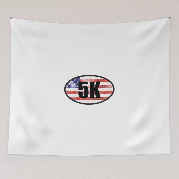 Item preview, 5K Sticker Oval Running American Flag Design Decal Car Window Bumper Sticker designed and sold by Nextlevellife.