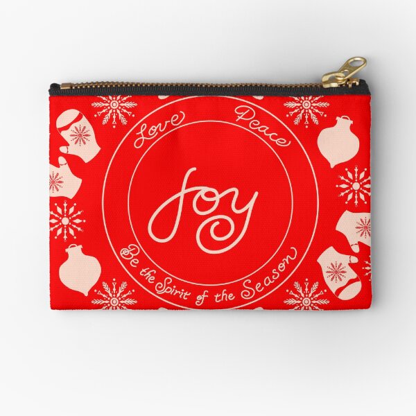 Be the spirit of joy for the holiday season through peace and love within snowflakes and mittens Zipper Pouch