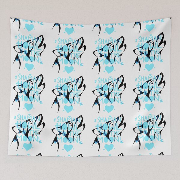 Item preview,  Shaman - Howl At the Moon! - WoW Class Wolf Logo - Blue Ice designed and sold by CloudDance.