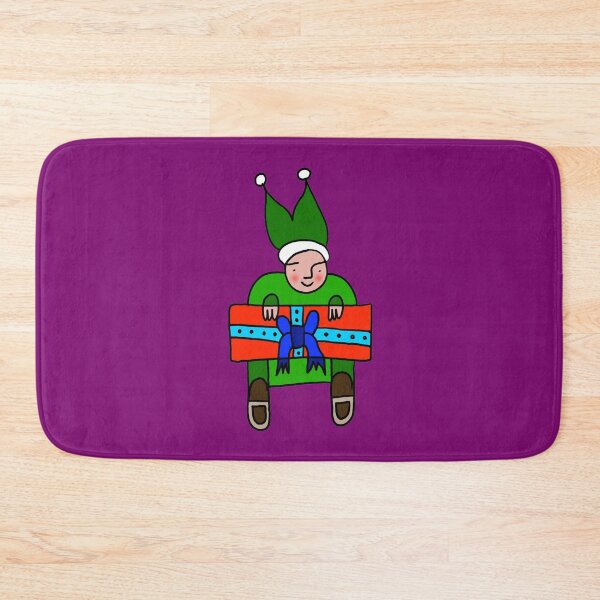 Item preview, Elf with a Gift for Christmas on purple Board designed and sold by Istvan Ocztos.