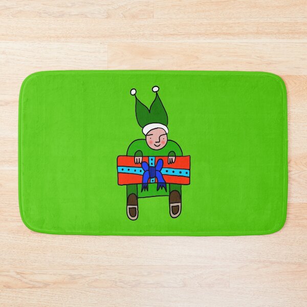 Item preview, Elf with a Gift for Christmas on Light Green Board designed and sold by Istvan Ocztos.