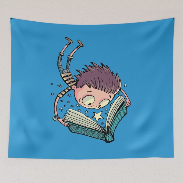 Item preview, Boy look at book with stars designed and sold by duxpavlic.