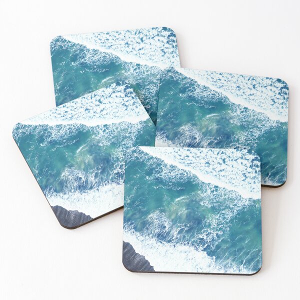 Item preview, Aerial view of Waves crashing on the beach designed and sold by StaySaltyArt.