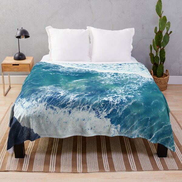Item preview, Aerial view of Waves crashing on the beach designed and sold by StaySaltyArt.
