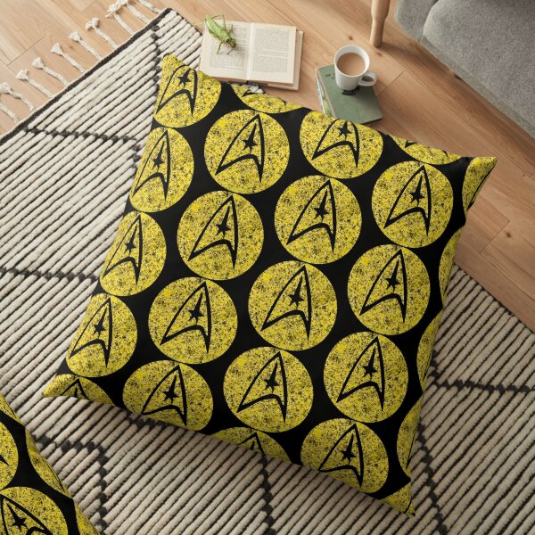 Star Trek TOS Command Gold Insignia Paint Splatter Floor Pillow