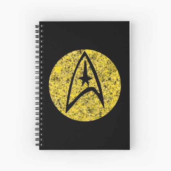 Star Trek TOS Command Gold Insignia Paint Splatter Spiral Notebook