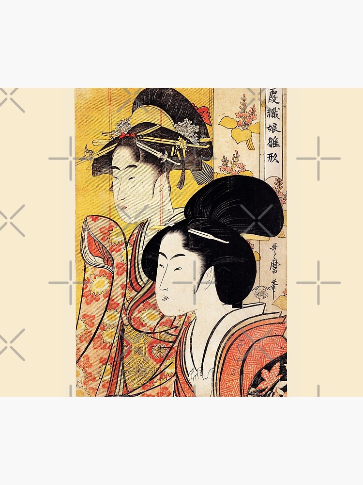 Two Beauties With Bamboo By Kitagawa Utamaro 1795 Comforter By Sunrisecoast Redbubble