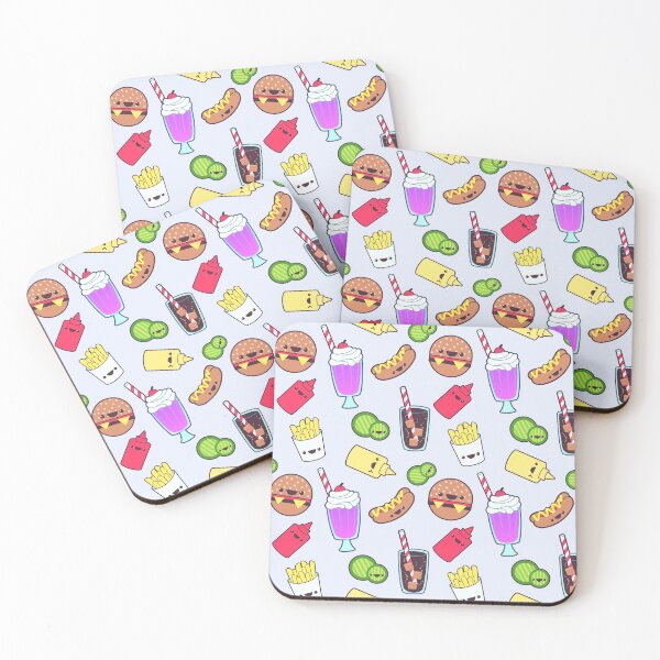 Item preview, Cute Kawaii fast food pattern designed and sold by mrhighsky.