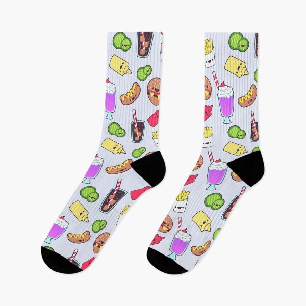 Item preview, Cute Kawaii fast food pattern designed and sold by mrhighsky.