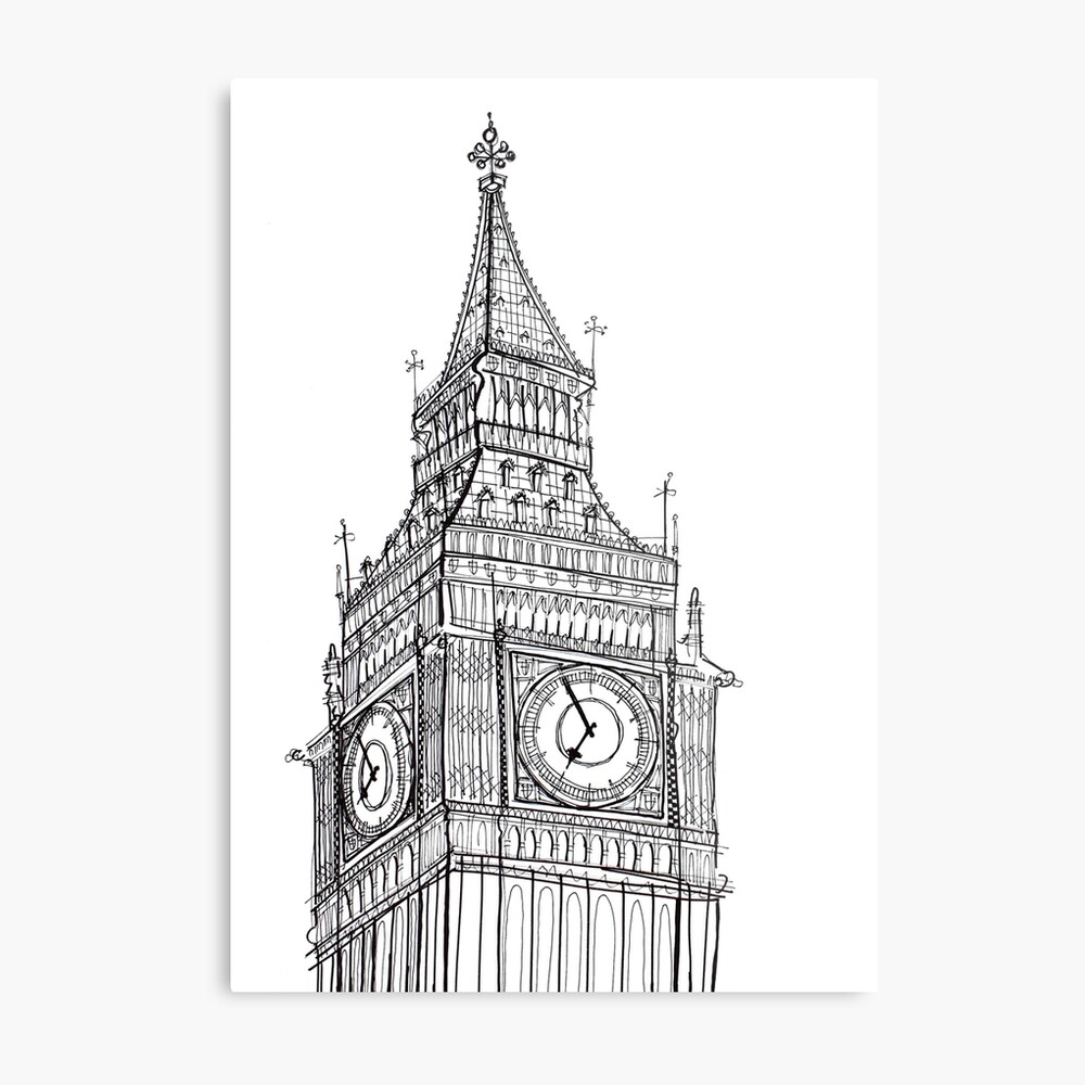 How to draw London's Big Ben Elizabeth Tower | Step by Step with Easy -  Spoken Instructions - YouTube