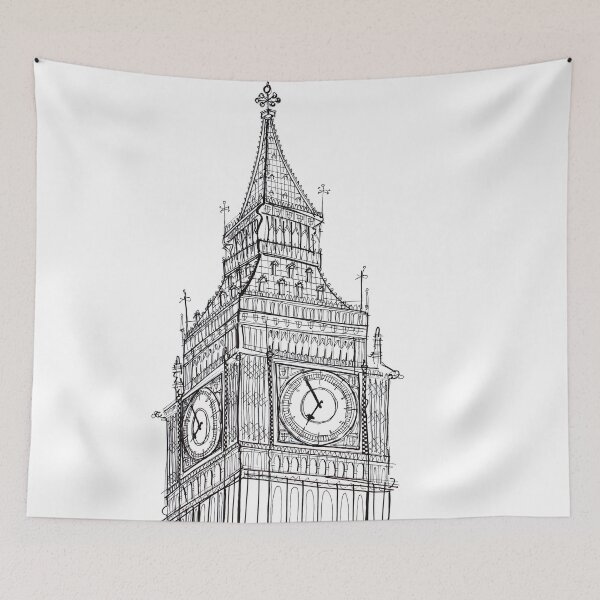 Item preview, Big Ben Clock Tower Drawing designed and sold by Adam Regester.