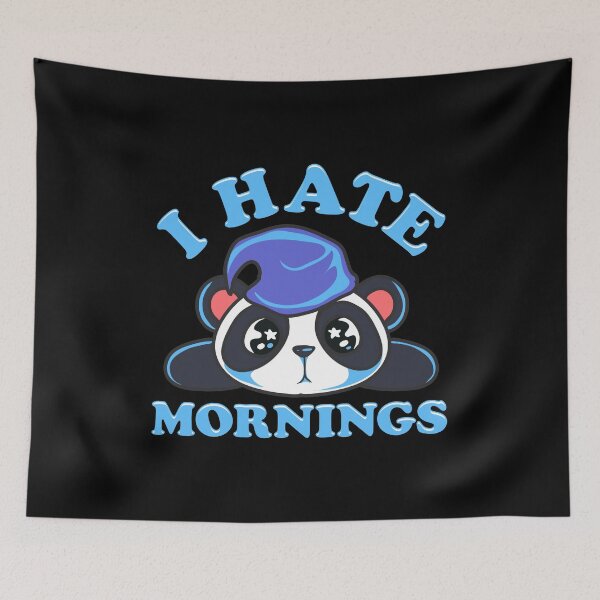 Item preview, Cute & Funny I Hate Mornings Lazy Sleepy Panda designed and sold by perfectpresents.