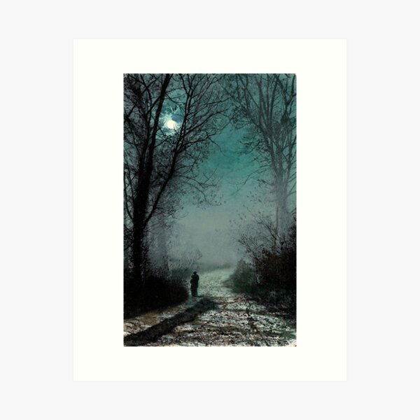 Item preview, John Atkinson Grimshaw - Lovers on a moonlit Lane designed and sold by ArtExpression.