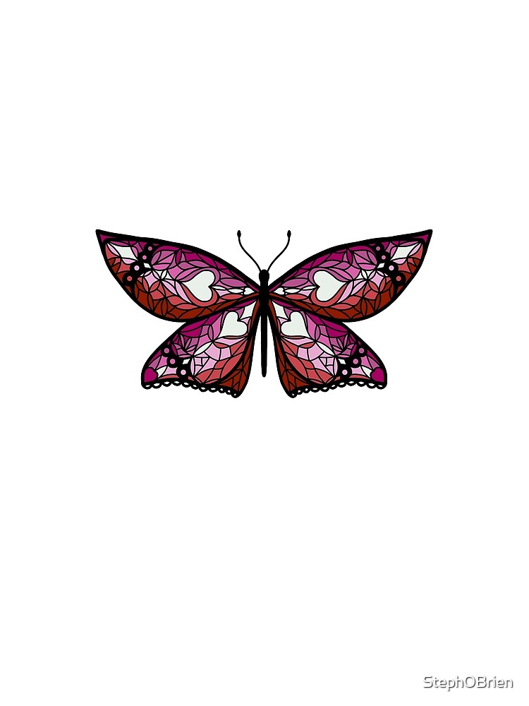 Fly With Pride: Lesbian Flag Butterfly by StephOBrien