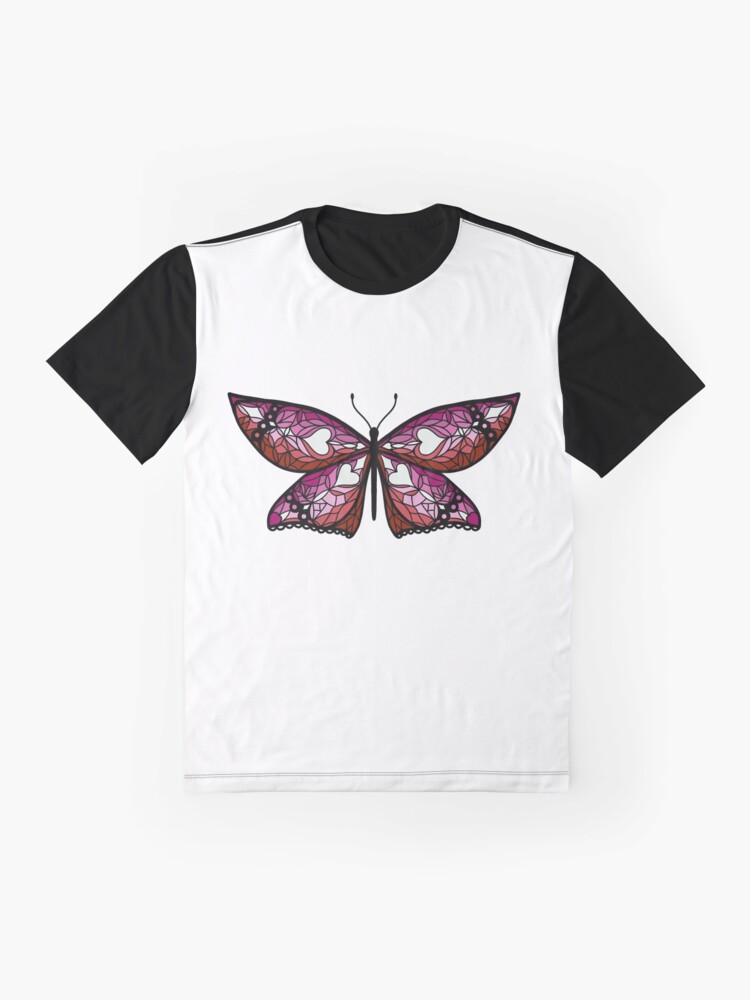Alternate view of Fly With Pride: Lesbian Flag Butterfly Graphic T-Shirt