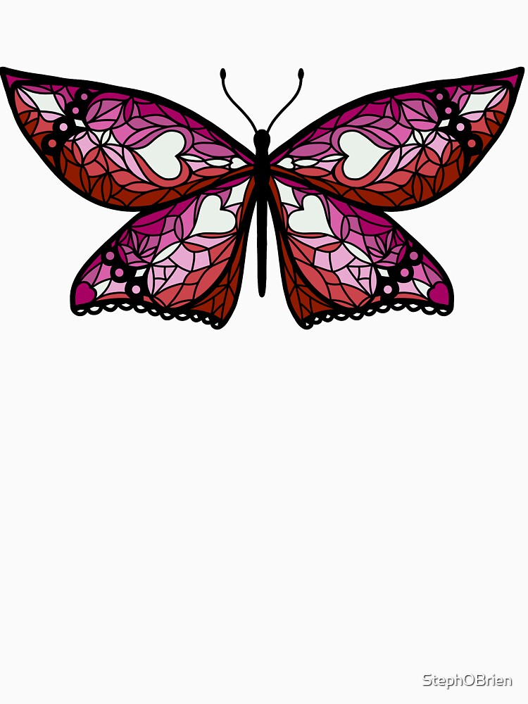 Fly With Pride: Lesbian Flag Butterfly by StephOBrien