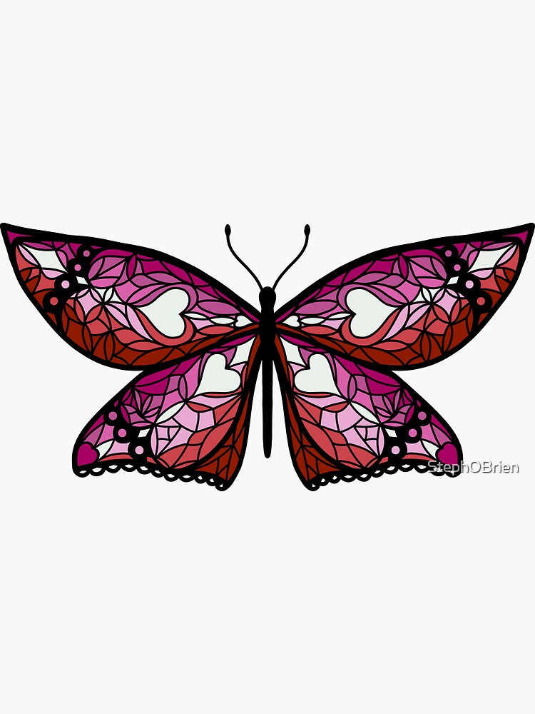 Fly With Pride: Lesbian Flag Butterfly by StephOBrien