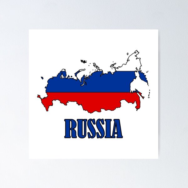 Russia flag map Poster by ctad