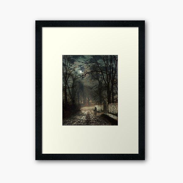 John Atkinson Grimshaw - A moonlit Lane Framed Art Print