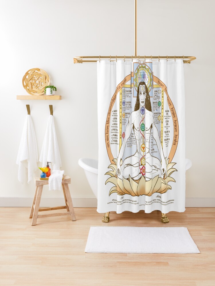 Chakra Yoga Kundalini Poster Deutsch German Shower Curtain By Manuja Redbubble