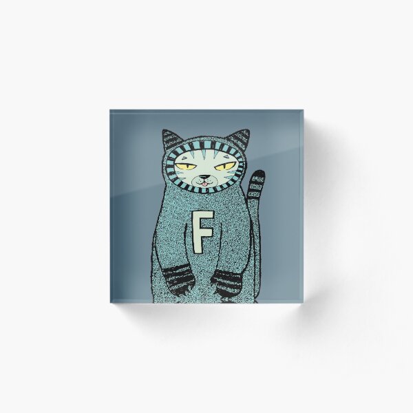 Fat winter cat Acrylic Block