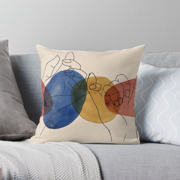 Colorful Pinky Promise Illustration Throw Pillow