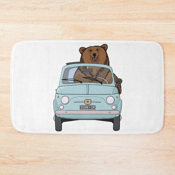 Item preview, Bear in a pale blue vintage Fiat 500 designed and sold by Simut-P.