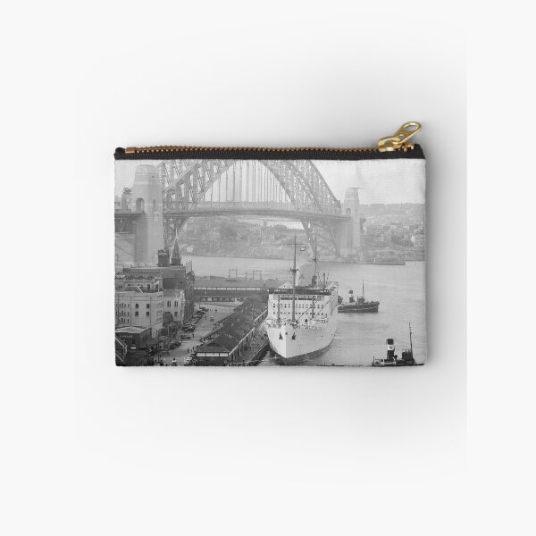 Item preview, P&O liner RMS STRATHNAVER alongside the wharf in west Circular Quay, Sydney designed and sold by anmm.