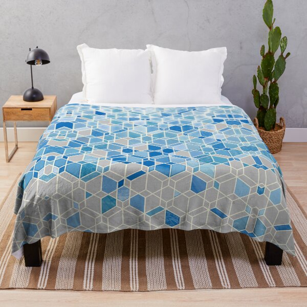 Item preview, Cubes & Diamonds in Blue & Grey designed and sold by micklyn.