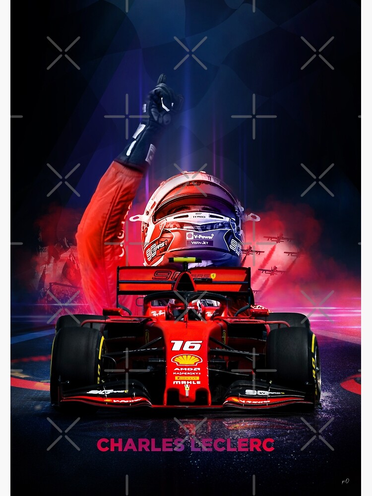 1 Poster de voiture de course Charles Leclerc Formule 1 Toile