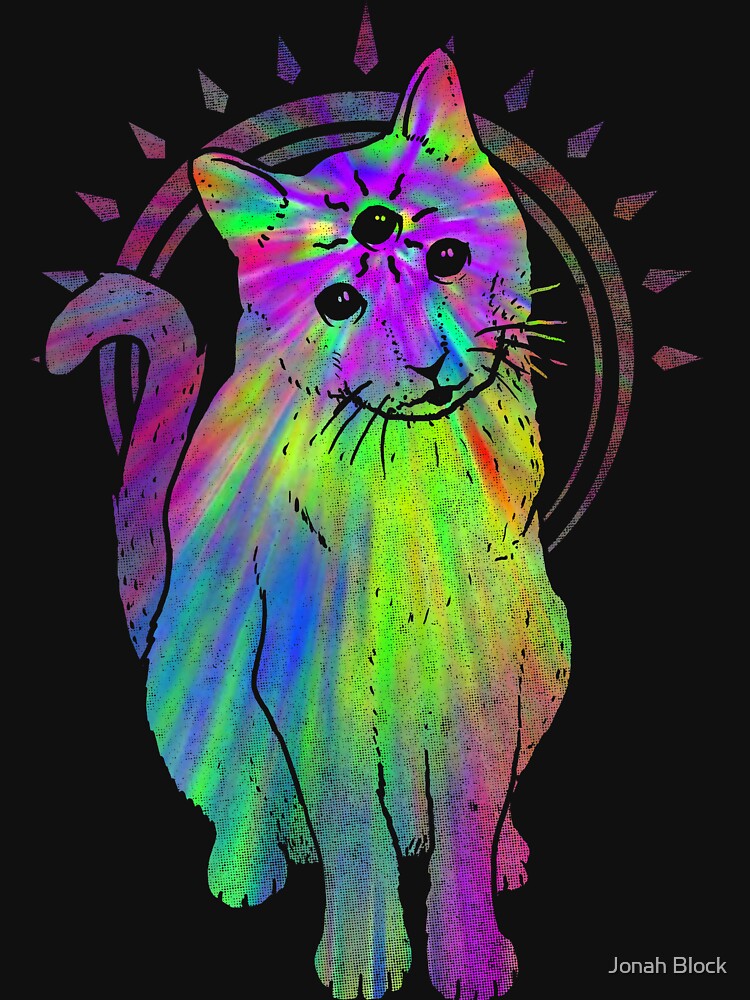 Psychic Psychedelic Cat by biotwist