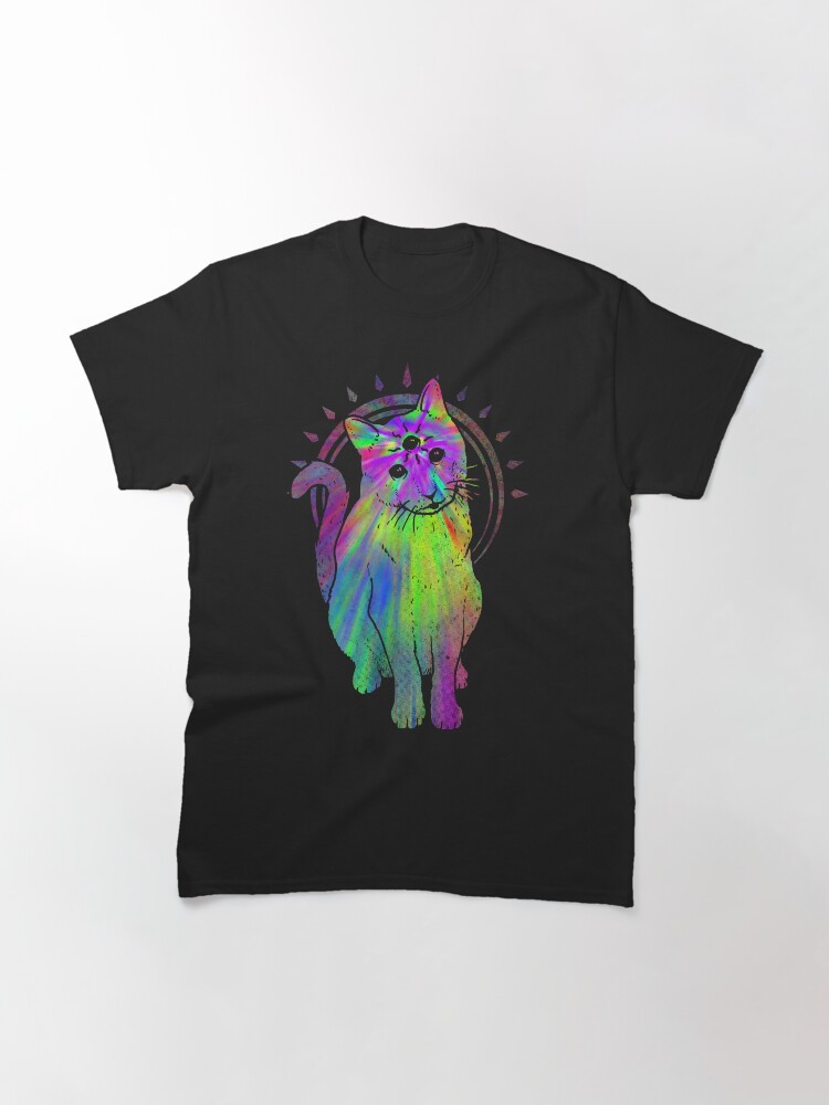 Alternate view of Psychic Psychedelic Cat Classic T-Shirt