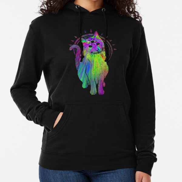Psychic Psychedelic Cat Lightweight Hoodie