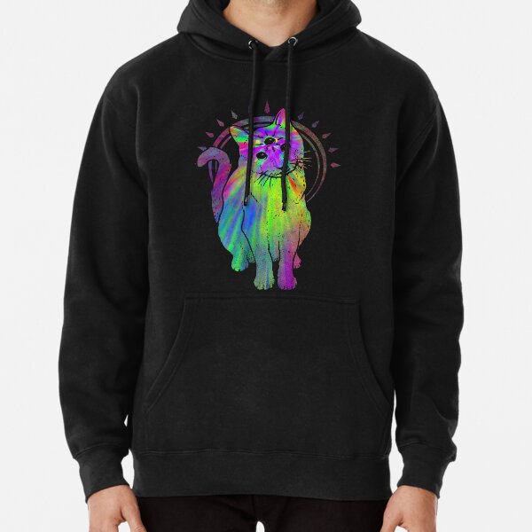 Psychic Psychedelic Cat Pullover Hoodie