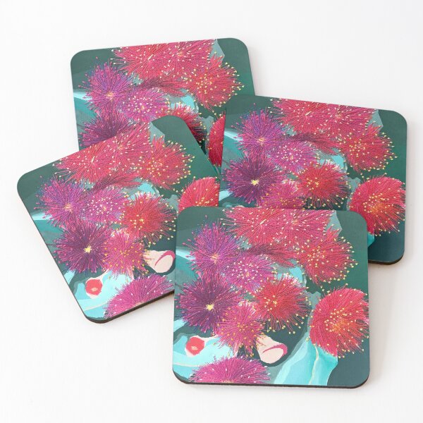 Item preview, Purple Red Gum Flowers Stitched by Leah Gay designed and sold by leahgay.