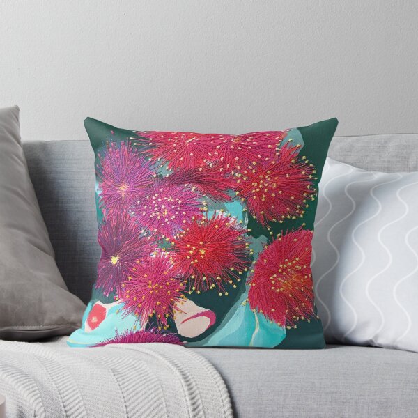 Item preview, Purple Red Gum Flowers Stitched by Leah Gay designed and sold by leahgordonartist.