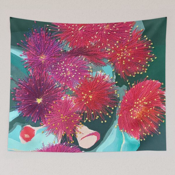 Item preview, Purple Red Gum Flowers Stitched by Leah Gay designed and sold by leahgay.