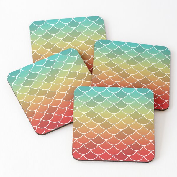 Item preview, Blue Gold Red Fish Scales designed and sold by HomeLivingCo.