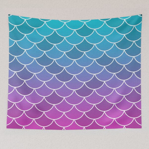 Item preview, Blue Pink Fish Scales designed and sold by HomeLivingCo.